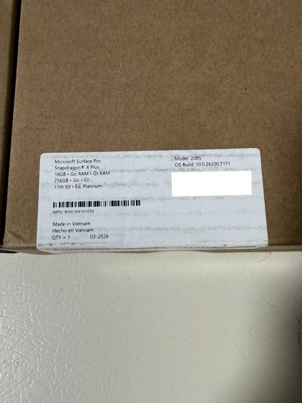 Microsoft Surface Pro 11 Snapdragon X Plus 16GB 256GB Platinum Open Box